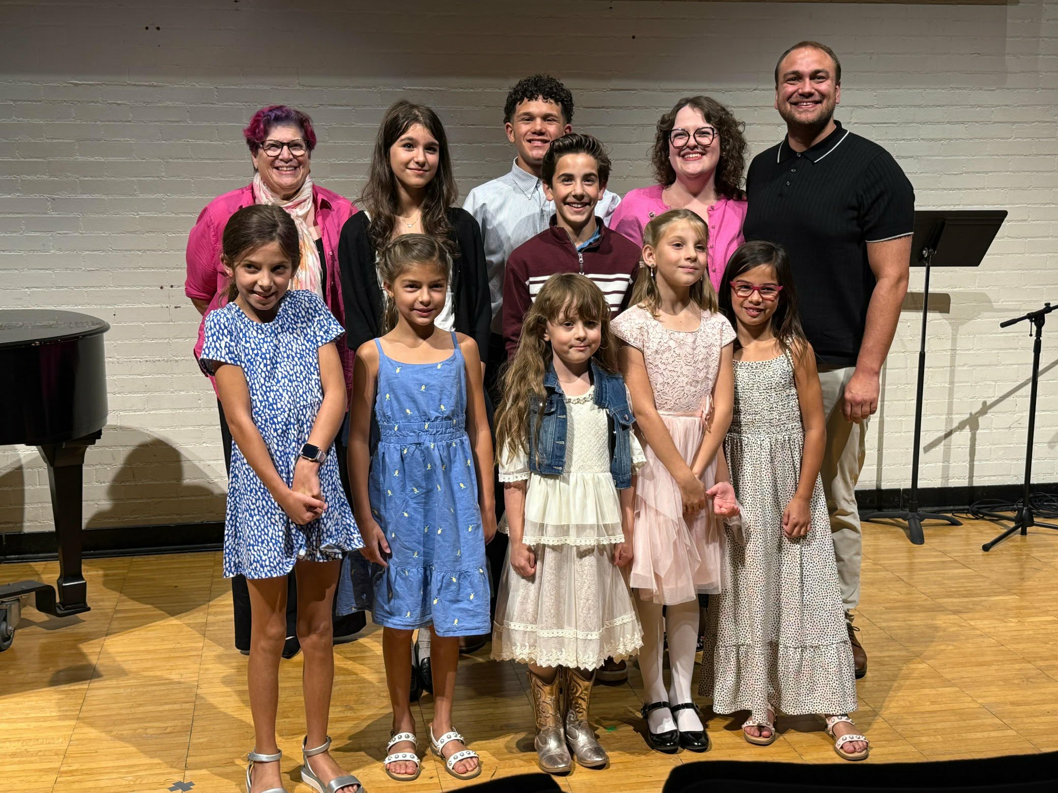 Abigail with students